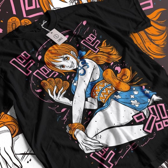 Nami One Piece Manga Kawaii Anime Pirate Unisex Tshirt T-Shirt Tee ALL SIZES - Picture 1 of 1